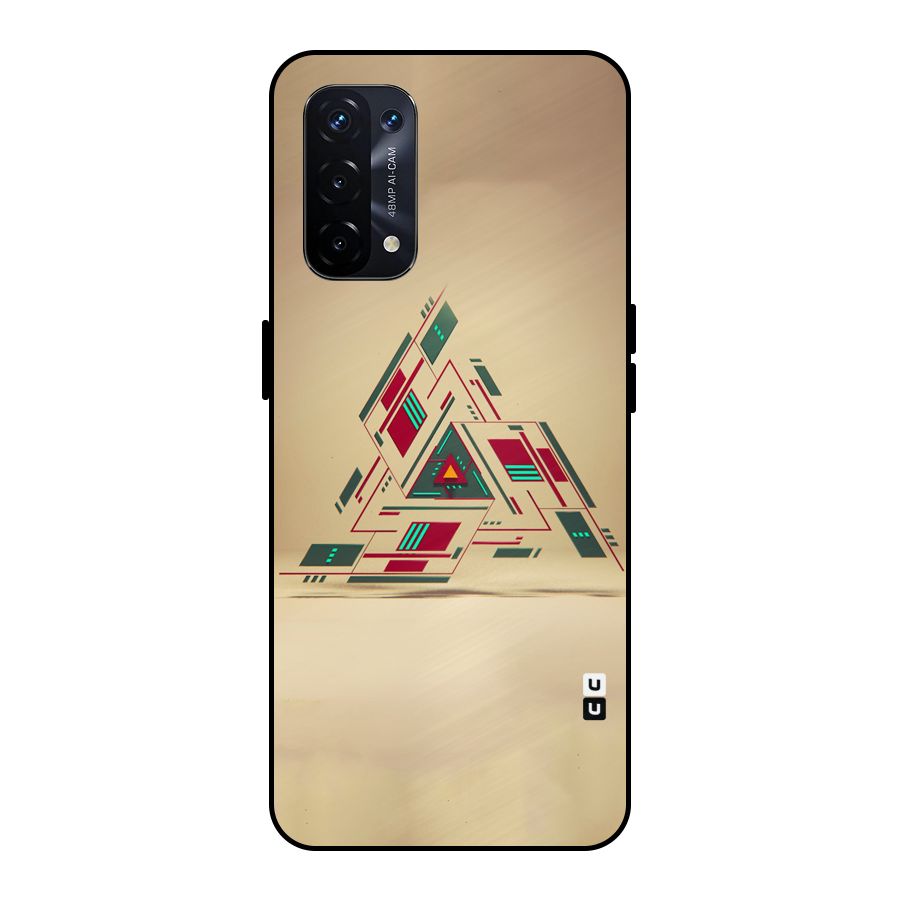 Maze Triangle Metal Back Case for Oppo A74 5G