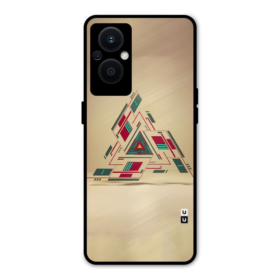 Maze Triangle Metal Back Case for Oppo F21 Pro 5G