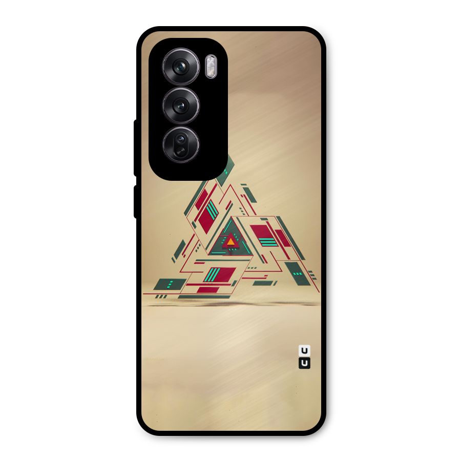 Maze Triangle Metal Back Case for Oppo Reno12 Pro