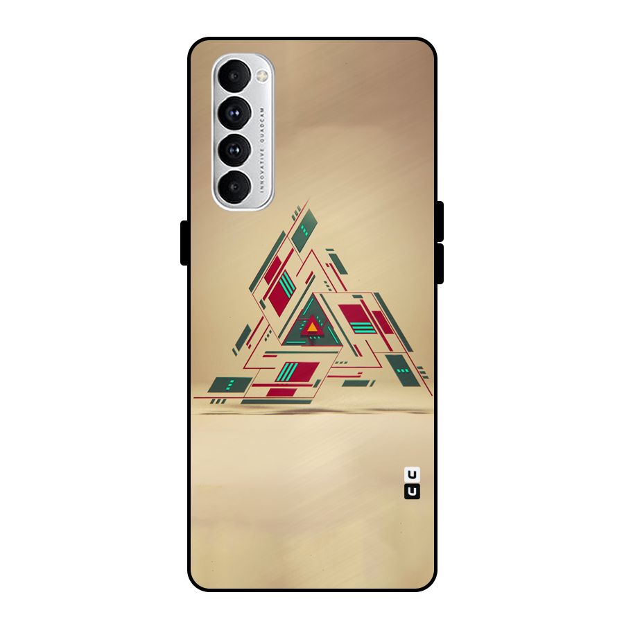 Maze Triangle Metal Back Case for Oppo Reno4 Pro