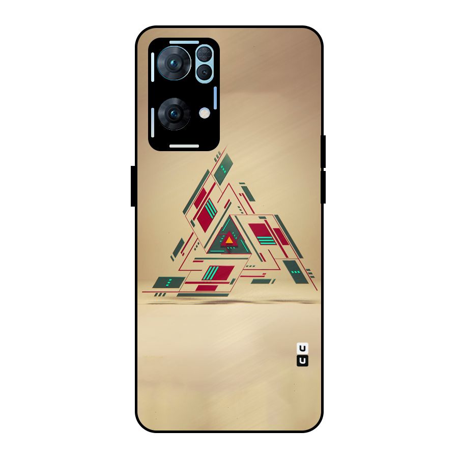 Maze Triangle Metal Back Case for Oppo Reno7 Pro 5G