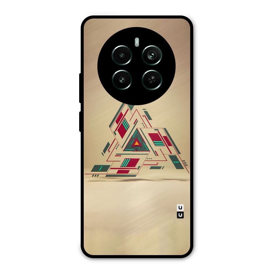 Maze Triangle Metal Back Case for Realme 12 Pro Plus