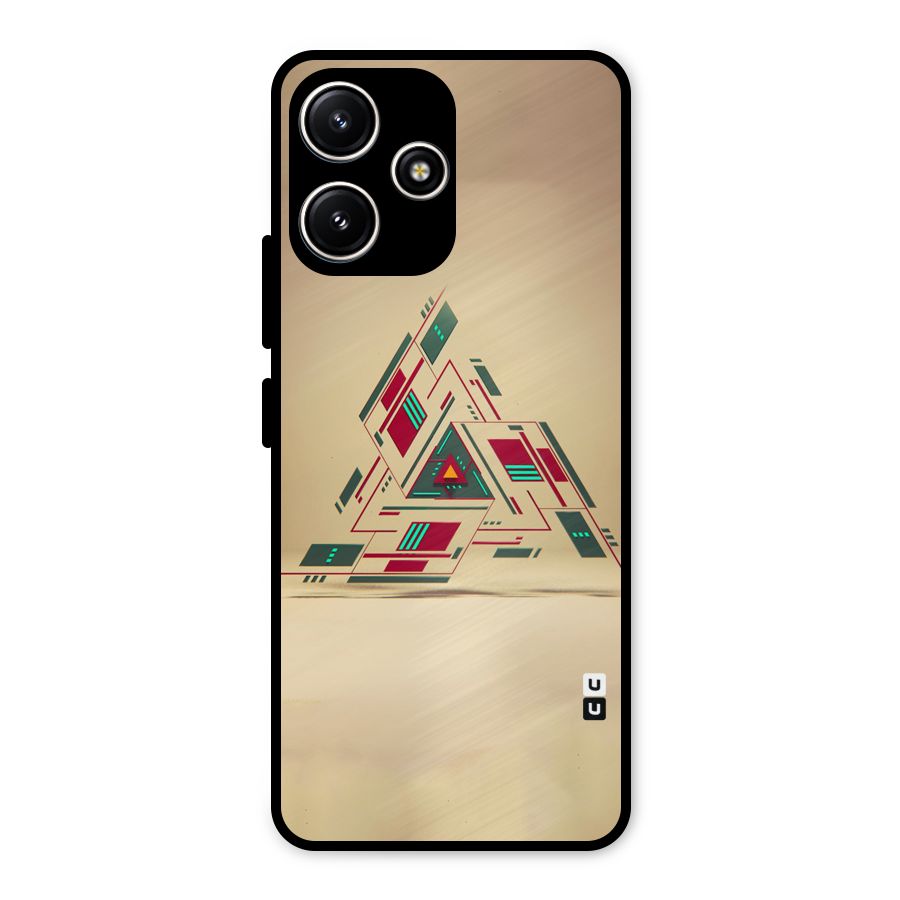 Maze Triangle Metal Back Case for Redmi 12 5G