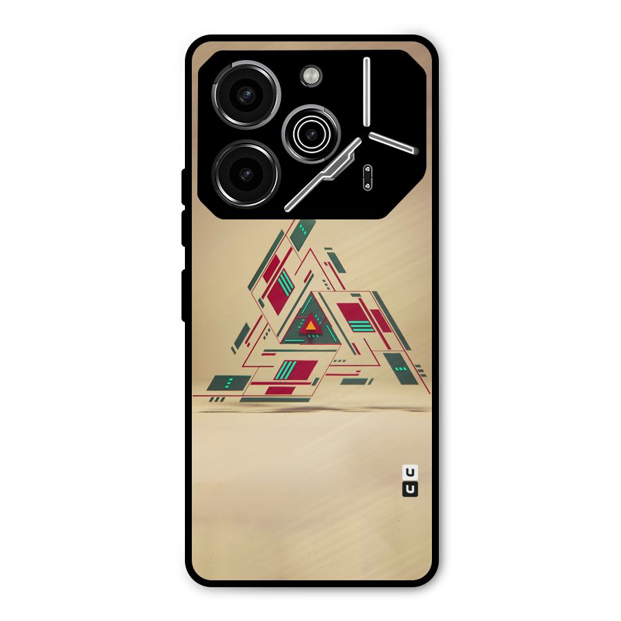 Maze Triangle Metal Back Case for Tecno Pova 6 Pro