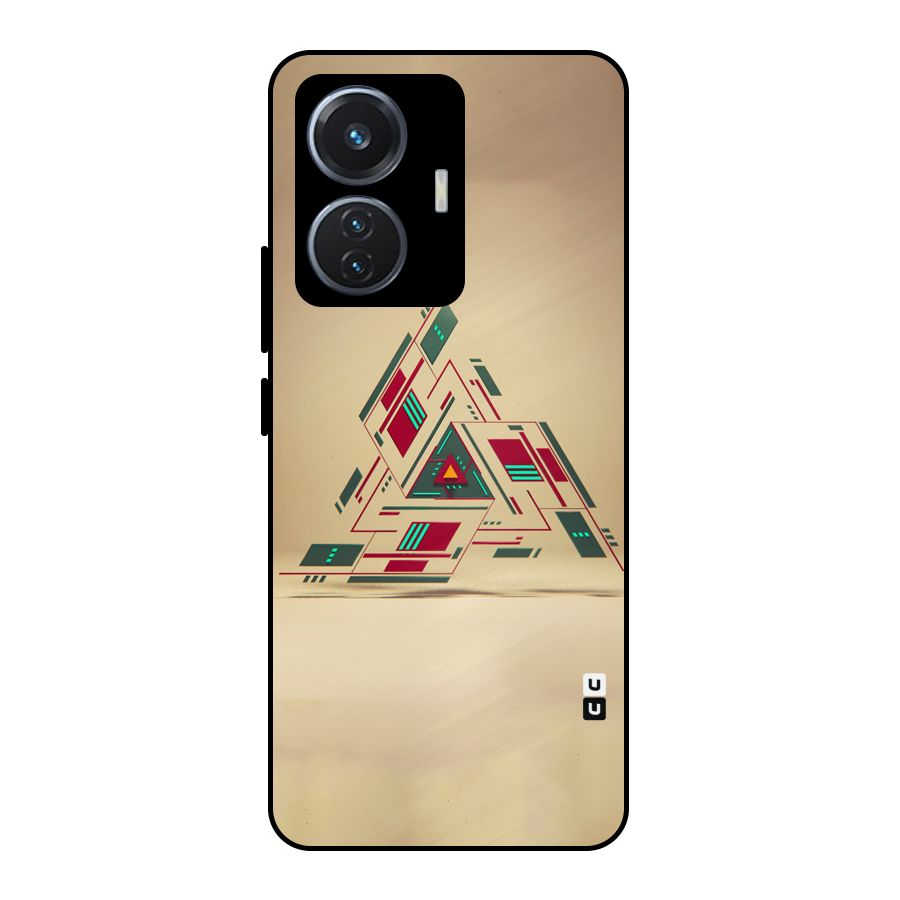 Maze Triangle Metal Back Case for Vivo T1 44W