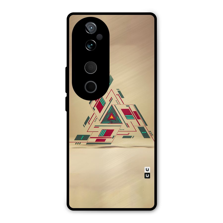 Maze Triangle Metal Back Case for Vivo T3 Ultra