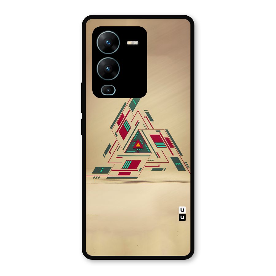 Maze Triangle Metal Back Case for Vivo V25 Pro