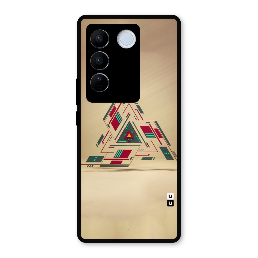 Maze Triangle Metal Back Case for Vivo V27