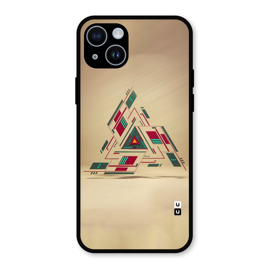 Maze Triangle Metal Back Case for iPhone 14