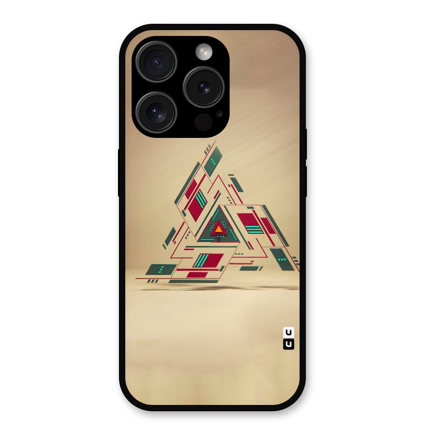 Maze Triangle Metal Back Case for iPhone 15 Pro