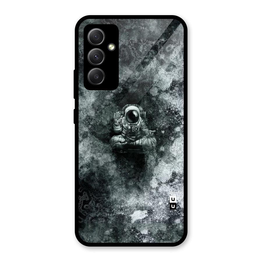 Meditating Spaceman Glass Back Case for Galaxy A34