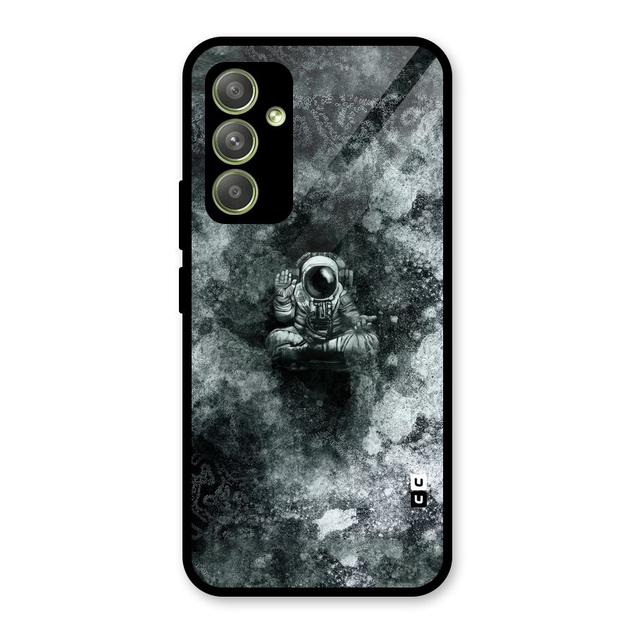 Meditating Spaceman Glass Back Case for Galaxy A54