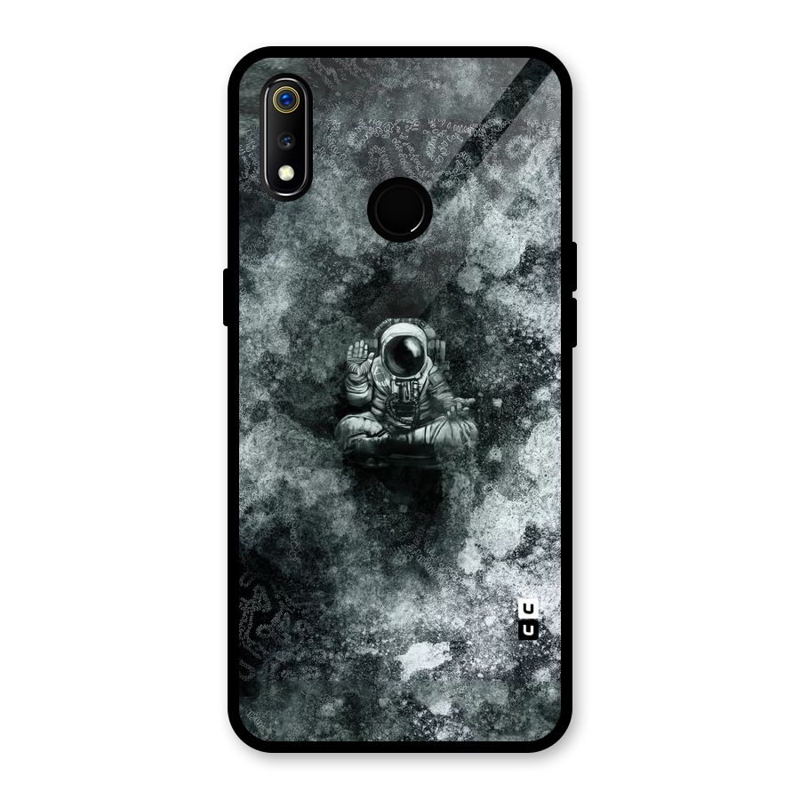 Meditating Spaceman Glass Back Case for Realme 3i