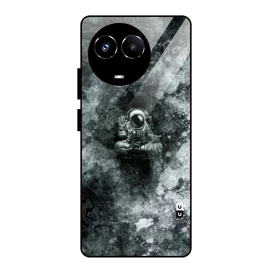 Meditating Spaceman Glass Back Case for Realme Narzo 60X