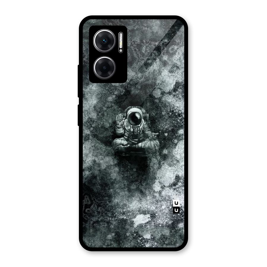 Meditating Spaceman Glass Back Case for Redmi 11 Prime 5G