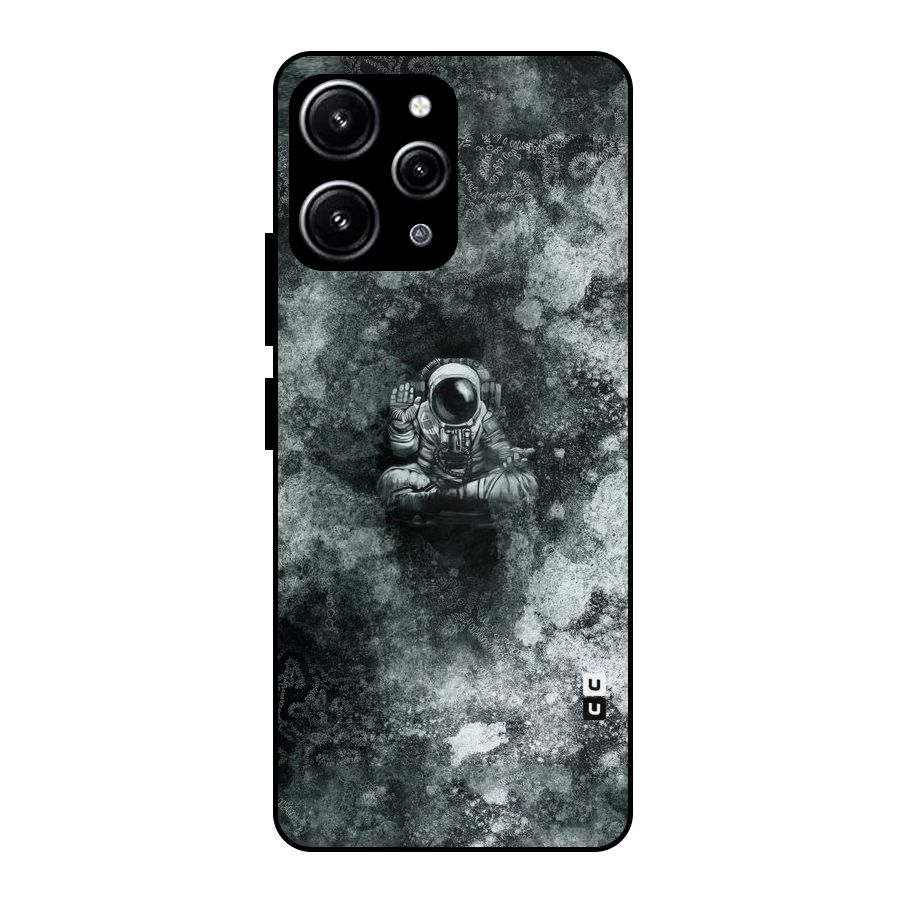Meditating Spaceman Glass Back Case for Redmi 12 4G