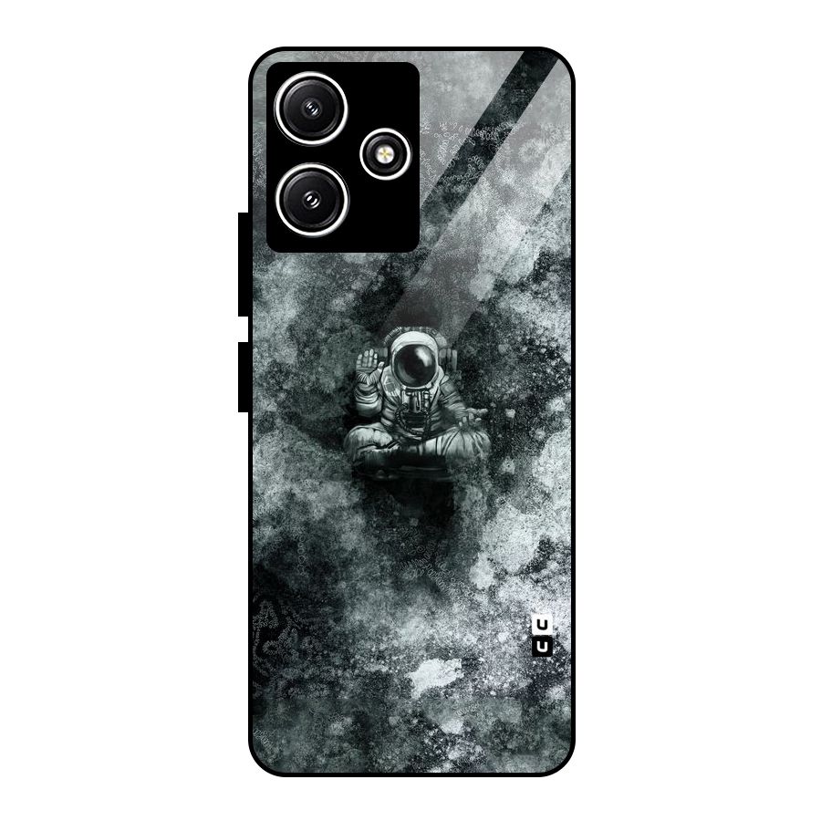 Meditating Spaceman Glass Back Case for Redmi 12 5G