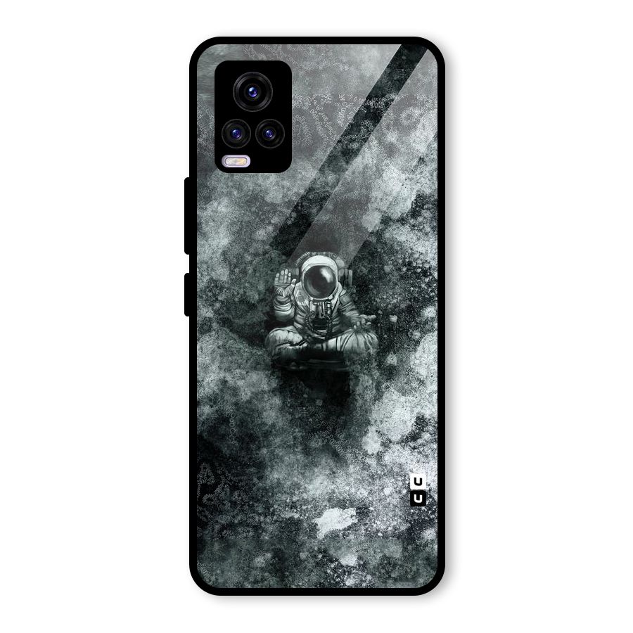 Meditating Spaceman Glass Back Case for Vivo V20 2021