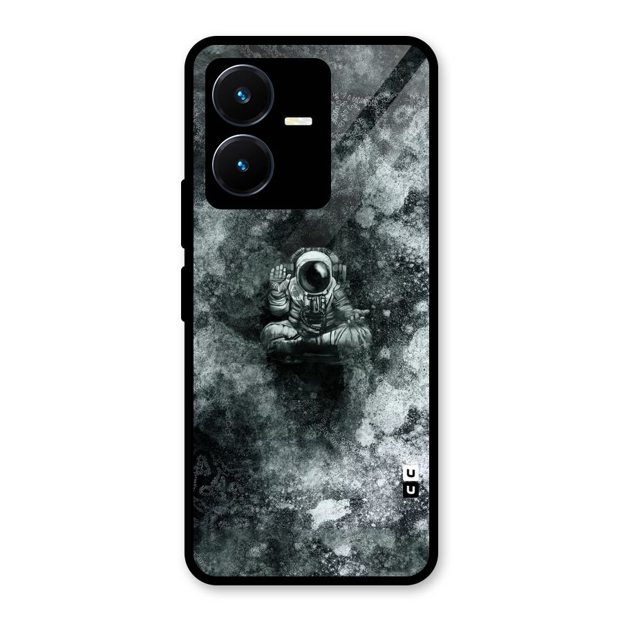 Meditating Spaceman Glass Back Case for Vivo Y22s