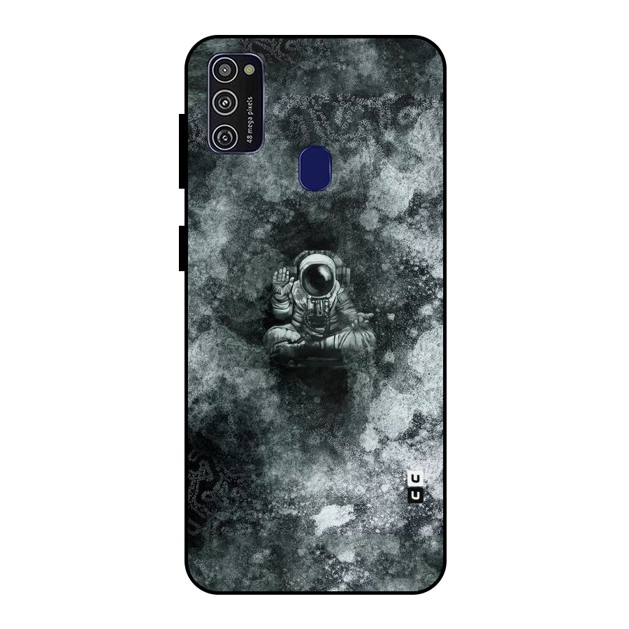 Meditating Spaceman Metal Back Case for Galaxy M21