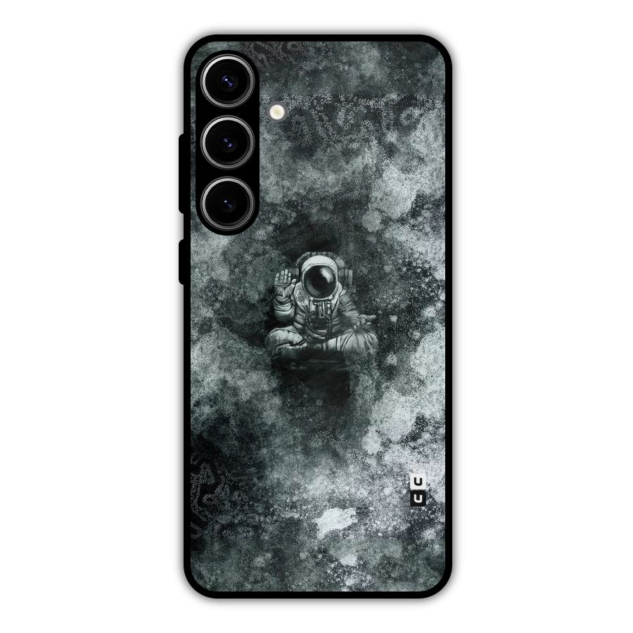 Meditating Spaceman Metal Back Case for Galaxy S24 Plus