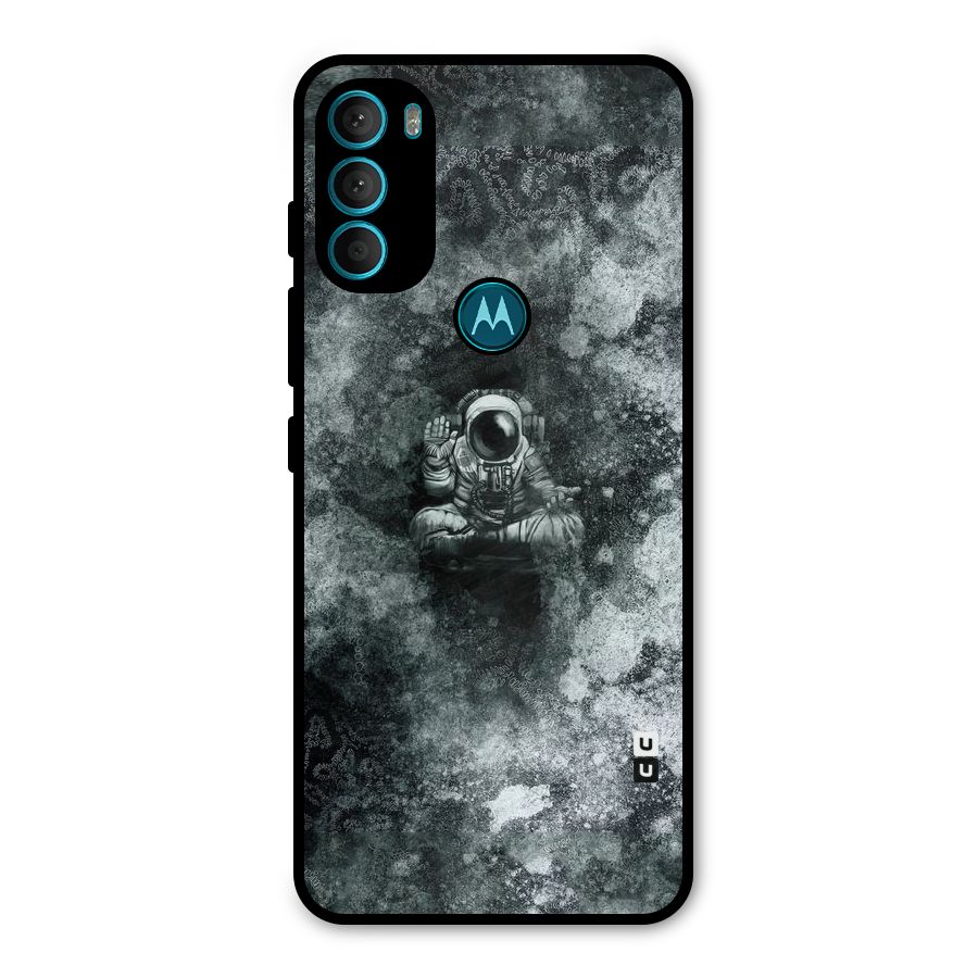 Meditating Spaceman Metal Back Case for Moto G71 5G