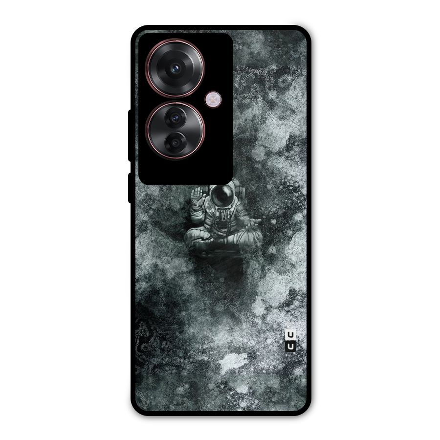 Meditating Spaceman Metal Back Case for Oppo F25 Pro