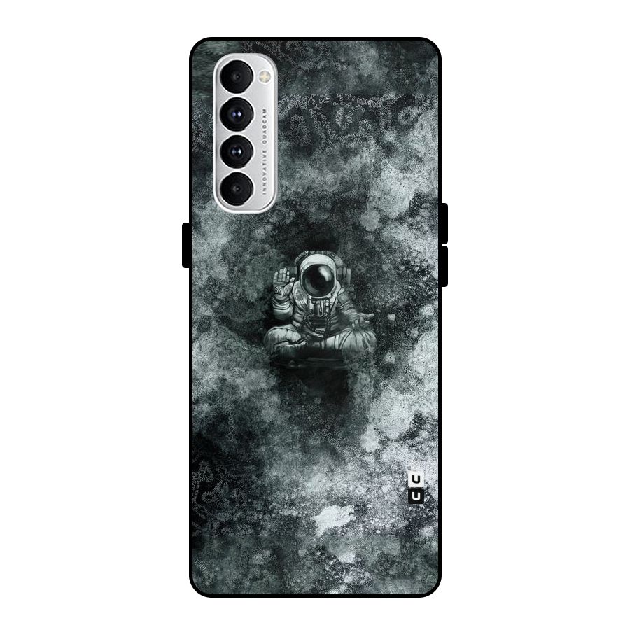Meditating Spaceman Metal Back Case for Oppo Reno4 Pro