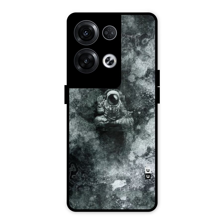 Meditating Spaceman Metal Back Case for Oppo Reno8 Pro 5G