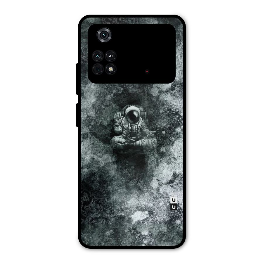 Meditating Spaceman Metal Back Case for Poco M4 Pro 4G