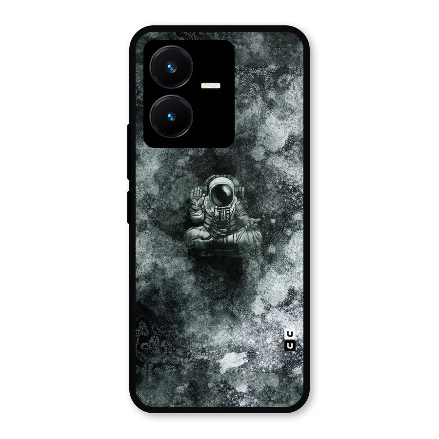 Meditating Spaceman Metal Back Case for Vivo Y22s