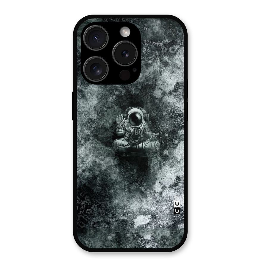 Meditating Spaceman Metal Back Case for iPhone 15 Pro