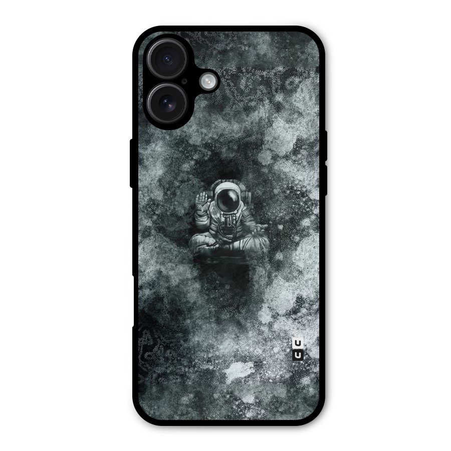 Meditating Spaceman Metal Back Case for iPhone 16 Plus