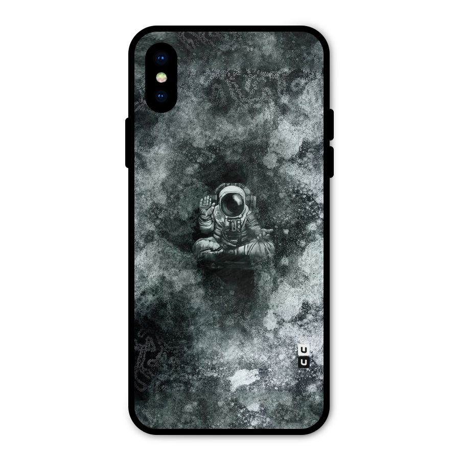 Meditating Spaceman Metal Back Case for iPhone XS