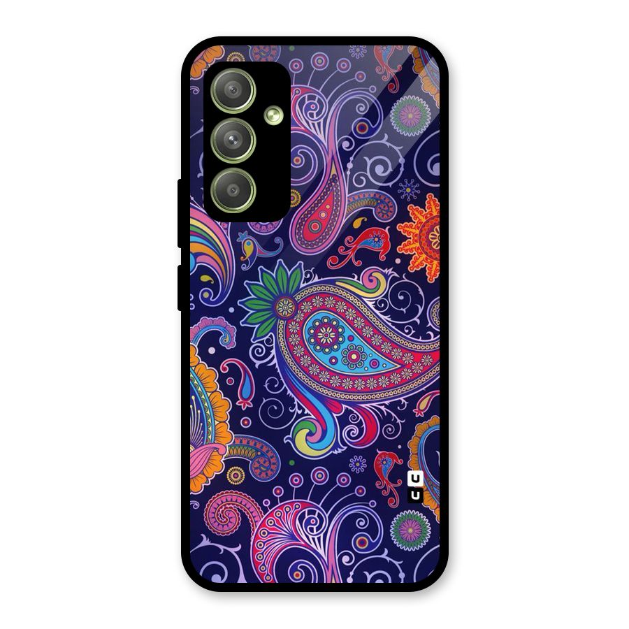 Mehendi Pattern Glass Back Case for Galaxy A54