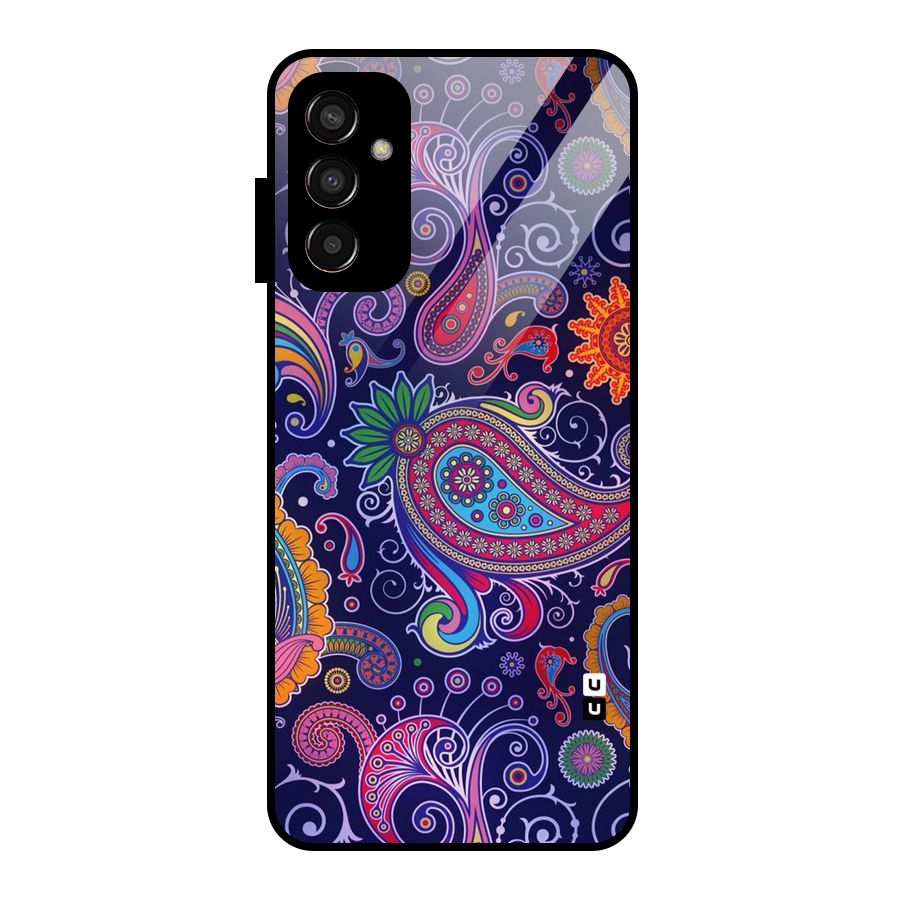 Mehendi Pattern Glass Back Case for Galaxy F13