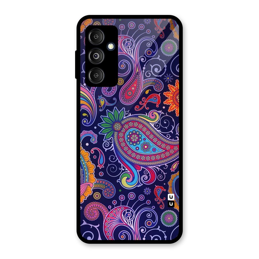 Mehendi Pattern Glass Back Case for Galaxy M14 5G