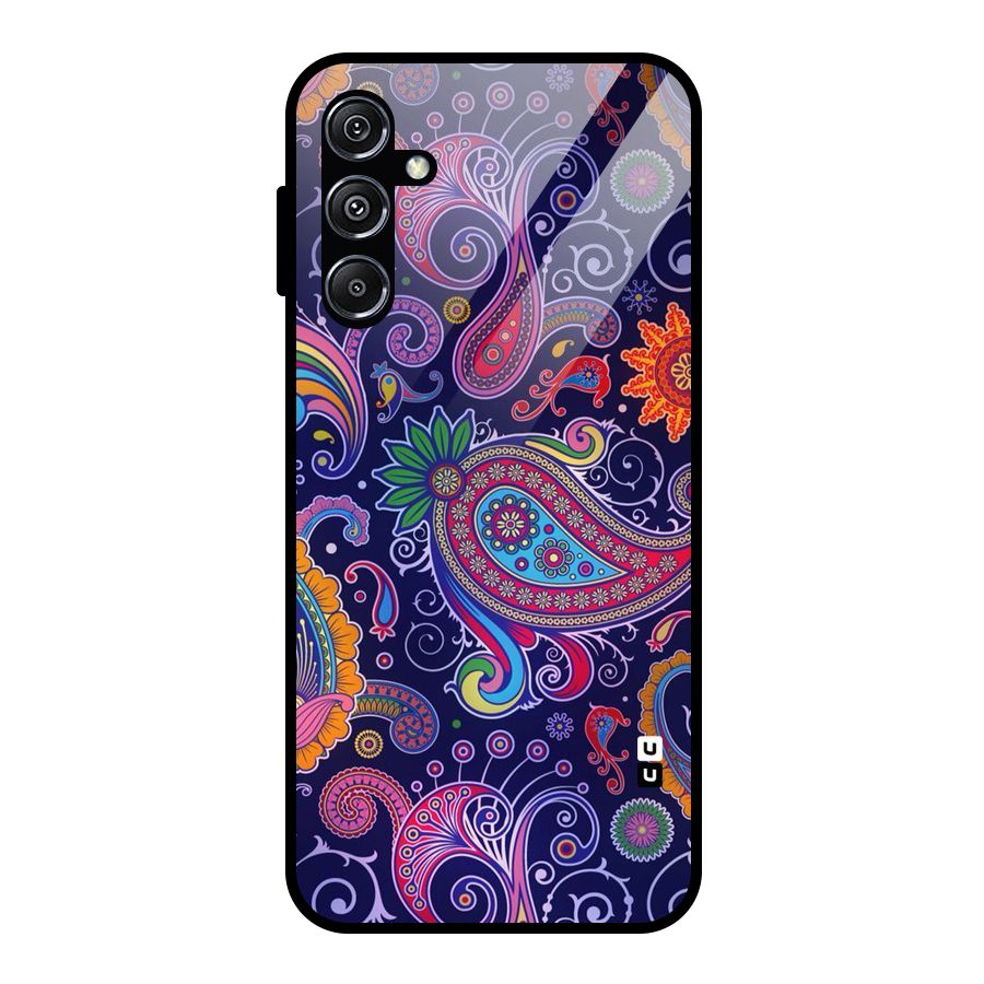 Mehendi Pattern Glass Back Case for Galaxy M34 5G