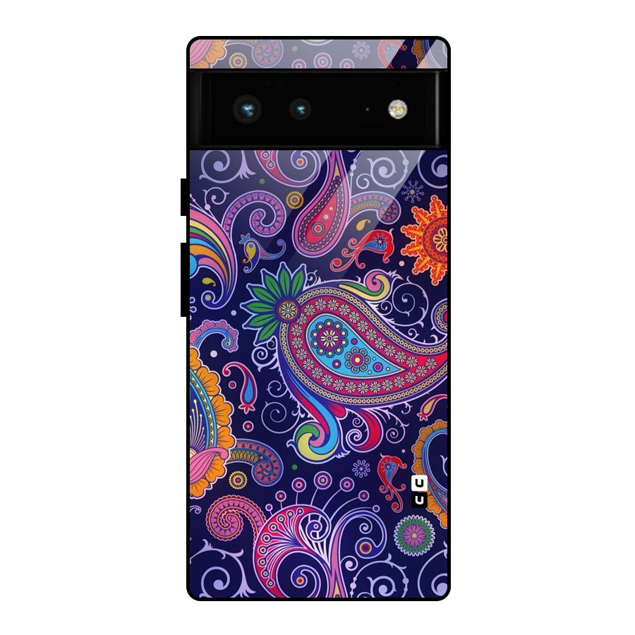 Mehendi Pattern Glass Back Case for Google Pixel 6