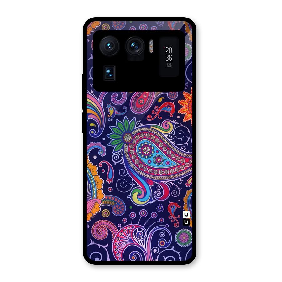 Mehendi Pattern Glass Back Case for Mi 11 Ultra