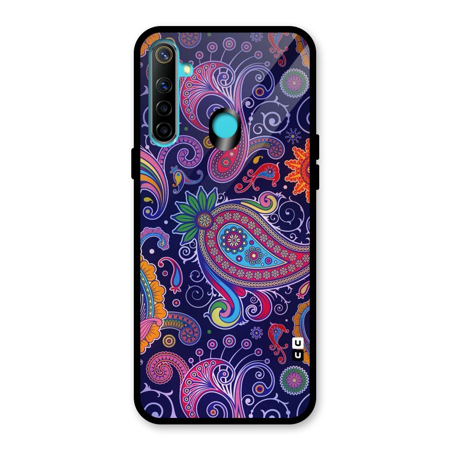 Mehendi Pattern Glass Back Case for Realme 5