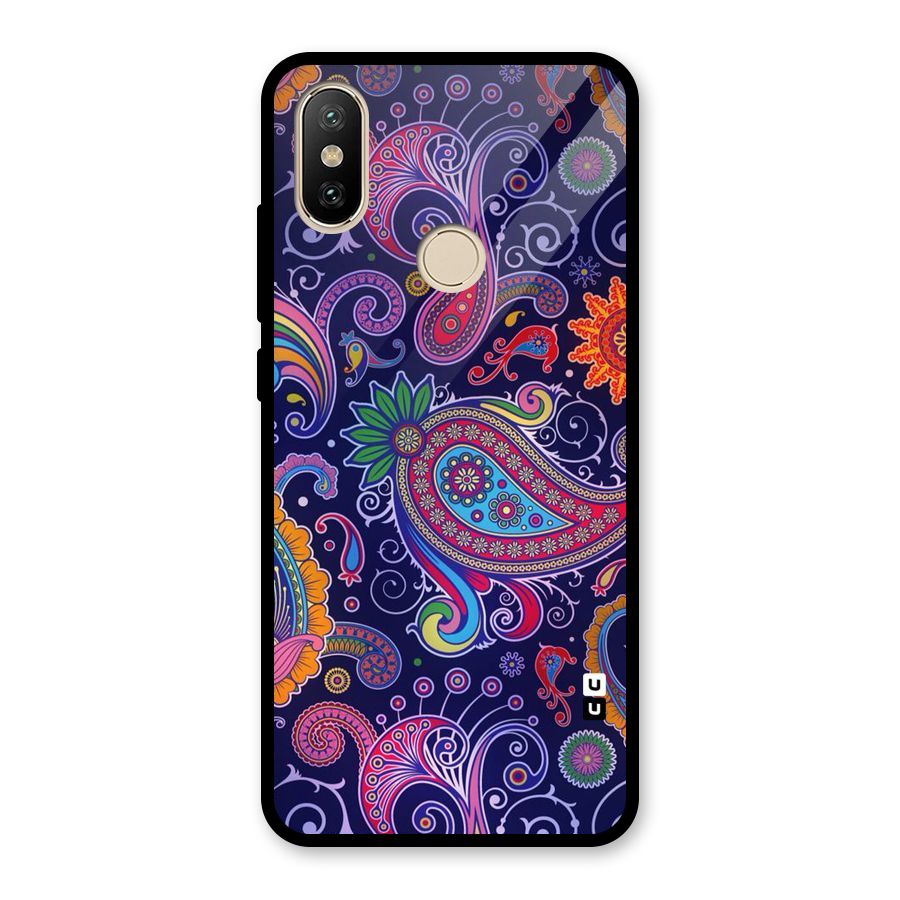 Mehendi Pattern Glass Back Case for Redmi A2