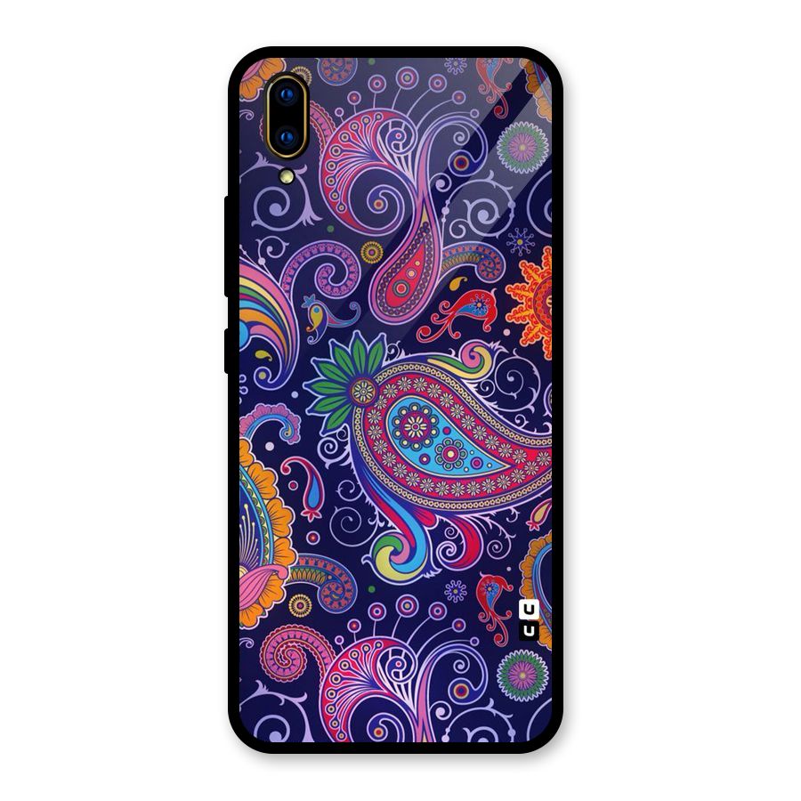 Mehendi Pattern Glass Back Case for Vivo V11 Pro
