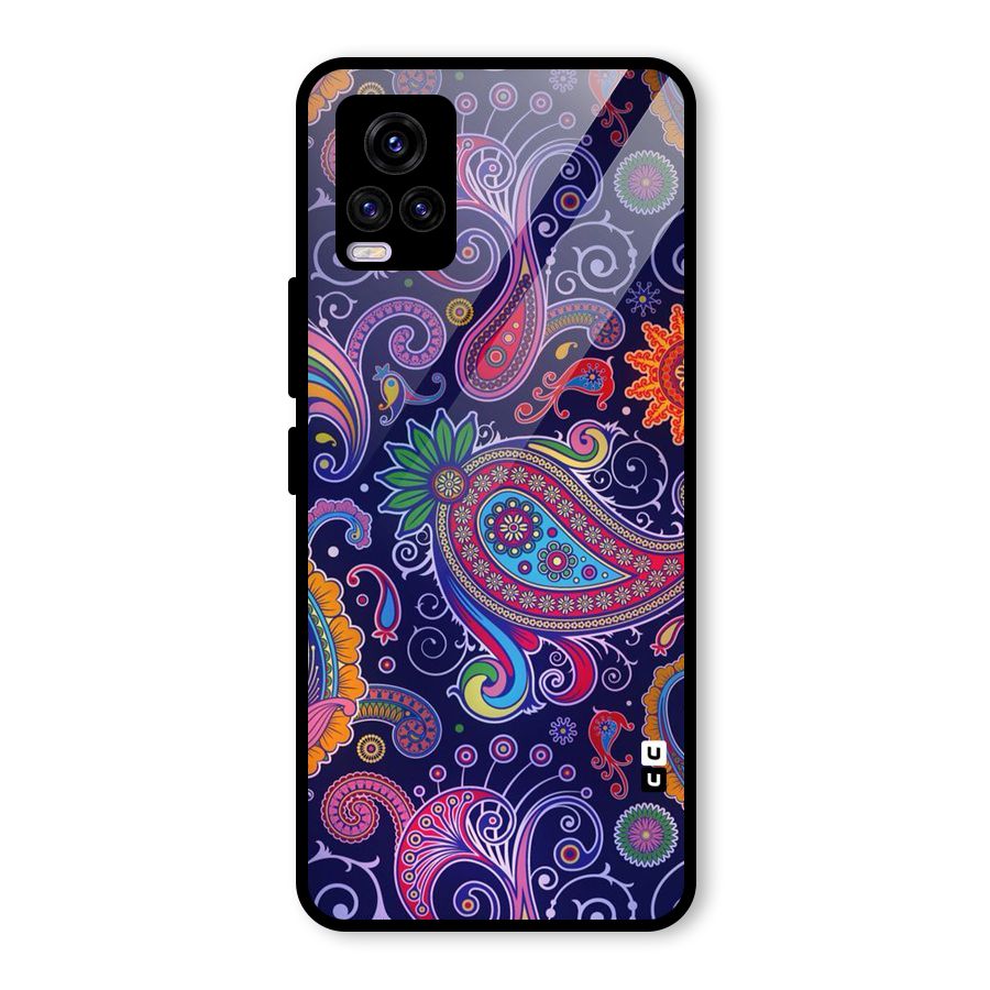 Mehendi Pattern Glass Back Case for Vivo V20 2021