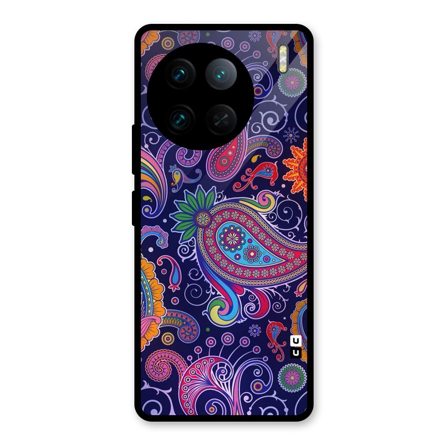Mehendi Pattern Glass Back Case for Vivo X90 Pro