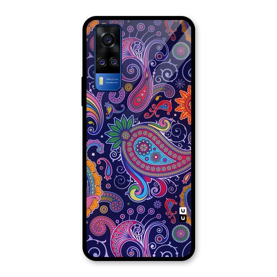 Mehendi Pattern Glass Back Case for Vivo Y31