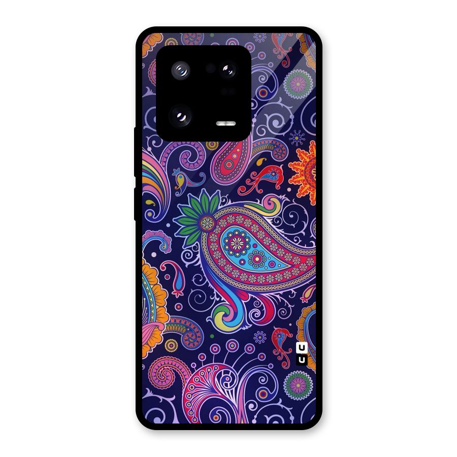 Mehendi Pattern Glass Back Case for Xiaomi 13 Pro