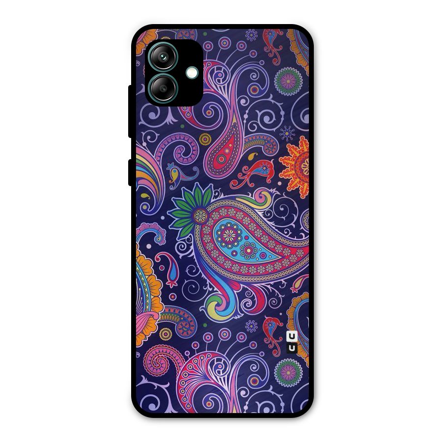 Mehendi Pattern Metal Back Case for Galaxy A04