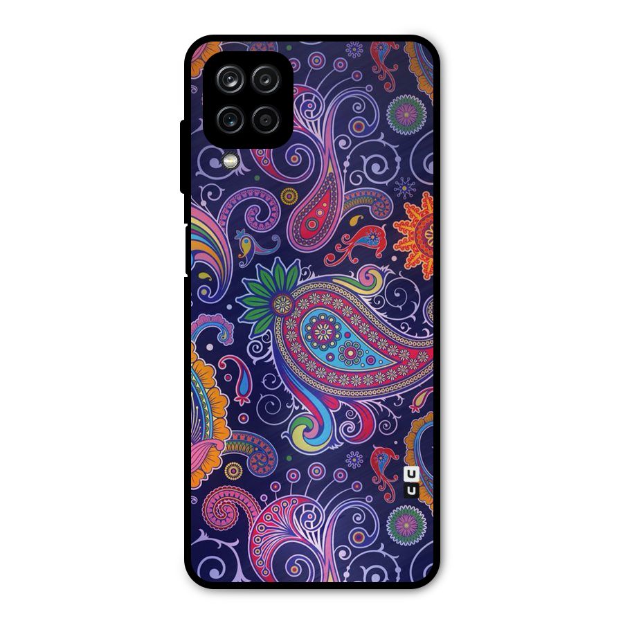 Mehendi Pattern Metal Back Case for Galaxy A12