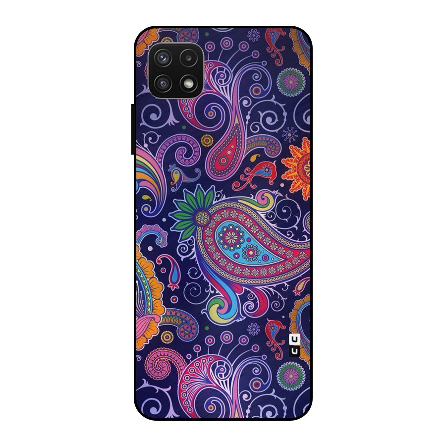 Mehendi Pattern Metal Back Case for Galaxy A22 5G